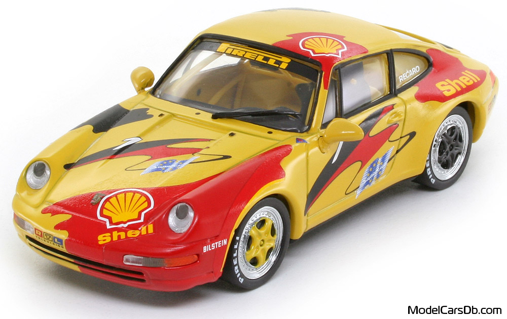 1994 - Porsche 911 Cup 3.8 (993) Minichamps 1/43 (Yellow / Red) Front left side