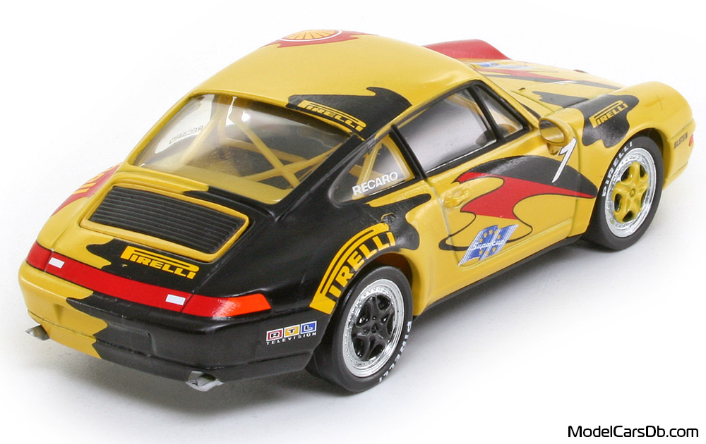 1994 - Porsche 911 Cup 3.8 (993) Minichamps 1/43 (Yellow / Red) Rear right side